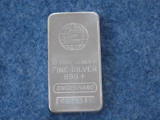 Engelhard.  999 Silver 10 Oz Ingot Bar Bu Struck Type Ser C529545 B6950 photo