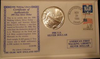 United States Silver Dollar,  1986 Bullion photo