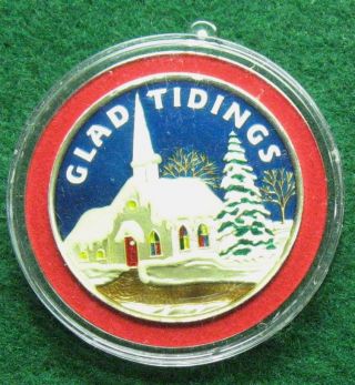 2006 Enameled Christmas Ornament 1 Troy Ounce 999 Silver Round Shipped L784 photo