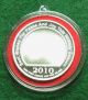 2010 Enameled Baby ' S 1st Christmas Ornament 1 Troy Ounce 999 Silver Round L785 Silver photo 1