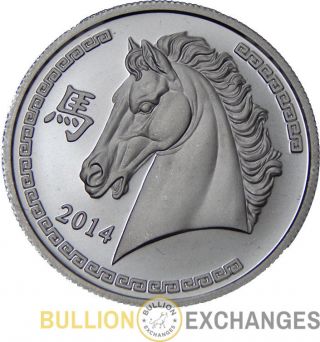 2014 Bullion Year Of The Horse 1 Oz Lunar Coin.  999 Fine Silver Round photo
