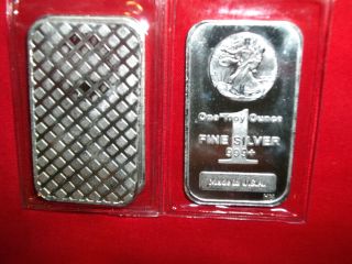 One Troy Ounce.  999 Fine Silver Bar,  Walking Liberty Design,  Uncirculated photo