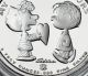 Peanuts Snoopy Charlie Brown Love Heart 5 Oz.  999 Silver Coin Case Very Rare Silver photo 5