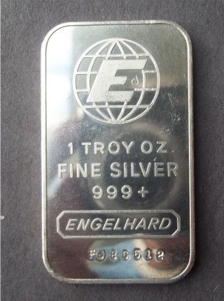Engelhard 1 Oz Silver Bar.  999 Fine photo