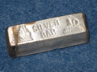 Uss Constitution Silver Art Bar 10 Troy Ounces Uncirculated In Plastic E1876 photo