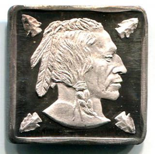 1/4 Oz.  Fine Silver Art Bar Featuring Indian Head Made By Madison photo