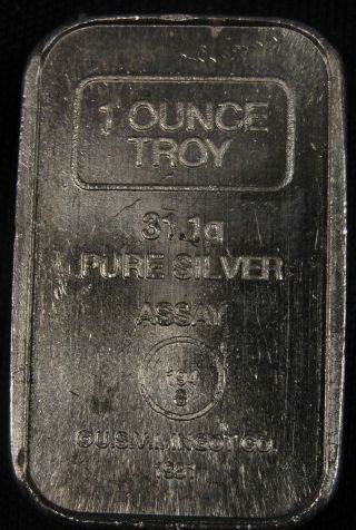 Rare A - Mark Silver Bullion Chunky Bar Brick 1oz.  999 Fine Silver photo