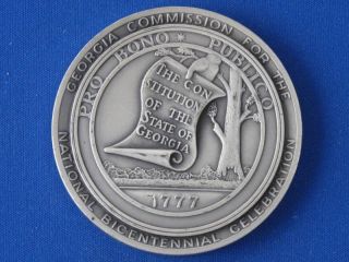 1976 Georgia Biicentennial Silver.  999 Medal T0953l photo