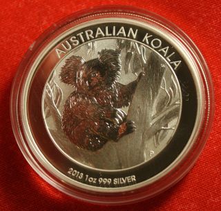 2013 Australian Koala Design 1 Oz.  999% Silver Round Bullion Collector Coin photo