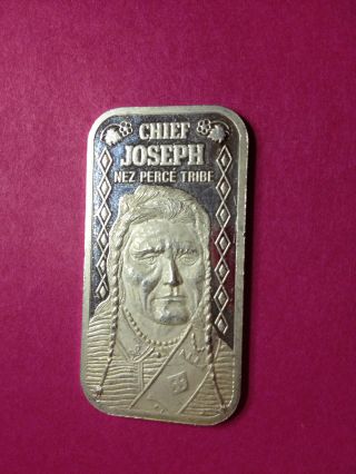 Chief Joseph - Nez Perce Tribe - 20 Gram.  999 Silver Bar photo