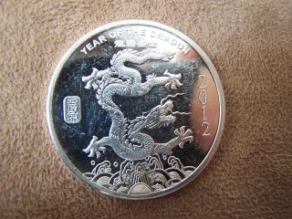 1/2 Troy Ounce 2012 Year Of The Dragon Pure Silver Art Coin Fine 999 Luck Power photo