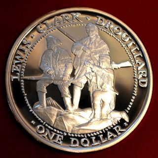 2003 Shawnee Nation.  999 Silver 1 Oz.  Proof - Lewis - Clark - Droulliard Expedition photo