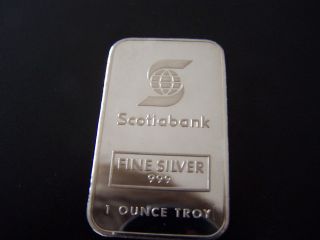 Very Rare Scotiabank 1oz Silver Bar,  Low Serial 5563 - By Johnson Matthey - Jm photo