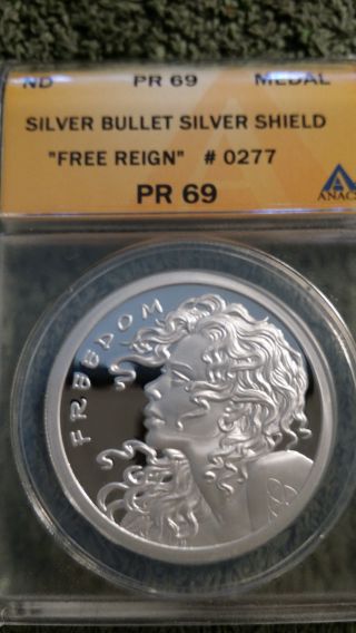 Sbss - Reign Proof 1 Troy Oz.  999 Fine Silver - Anac Carded Pr69 photo