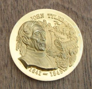 Wittnauer Presidential Commemorative Coin,  24k On.  925,  John Tyler,  36 Grams photo