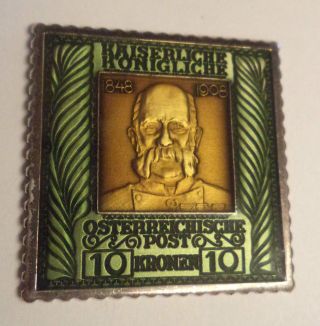 Sterling Silver 925 1848 1908 Kaiserliche Konigliche Enameled Stamp Bar Ingot photo
