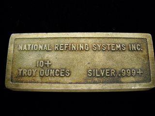 National Refining Systems.  999 Silver 10 Oz Bar Serial 423111p11 photo