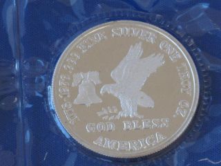 Tri - State God Bless America.  999 Silver 1 Oz Medal B0561 photo