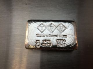 5oz Hand Poured 999 Silver Bullion Bar By Yeagers Poured Silver Yps photo