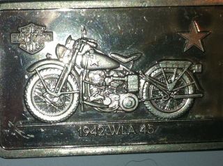 Coinhunters - 90th Anniv.  Harley Davidson,  1942 Wla 45,  1.  4 Oz. .  999 Fine Silver photo