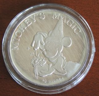 Mickey Mouse Silver Round 1987 1 Troy Oz.  999 Fine Coin A First Edition photo