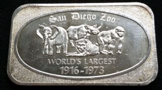 1 Oz.  999 Fine Silver San Diego Zoo Worlds Largest 1916 - 1973 photo
