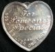 1 Oz.  999 Fine Silver Rose For Someone Special Heart Shaped Round Silver photo 1