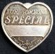 1 Oz.  999 Fine Silver Because I Love You For Someone Special Heart Shaped Round Silver photo 1