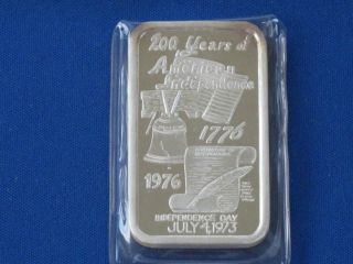 1973 American Independence.  999 Silver Art Bar Ingot B0341 photo