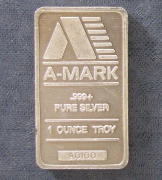 Vintage A - Mark 1troy Oz.  999 Silver Bar photo