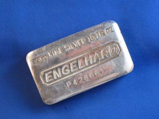 Engelhard.  999 Silver 10 Oz Ingot Bar Poured Type B4203 photo