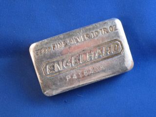 Engelhard.  999 Silver 10 Oz Ingot Bar Poured Type B4204 photo
