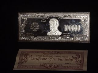 Washington 100,  000 4 Oz. .  999 Fine Silver Bar Orig.  Box & Must Have photo