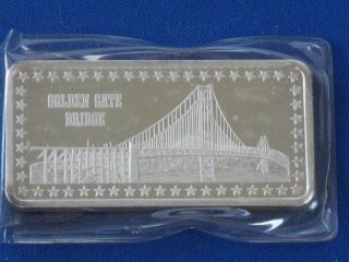 Golden Gate Bridge.  999 Silver Art Bar B0455 photo