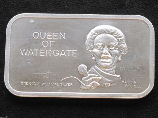 Martha Mitchell Queen Of Watergate 1 Troy Oz.  Silver Art Bar Serial 09769 D5123 photo