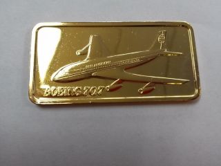Boeing 707 1 Oz.  999 Fine Silver Art Bar World Of Flight Hamilton photo