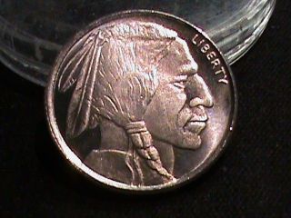 5 Cent Size Indain Head Buffalo 1/10 Oz.  999 Silver photo