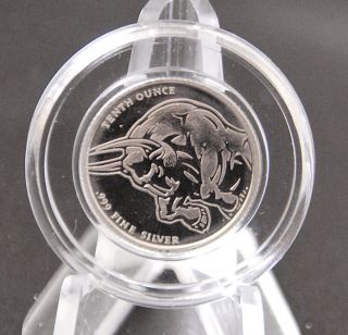 2013 Provident Metals Bull/bear 1/10 Oz. .  999 Fine Silver Bu In Airtite Lqqk photo