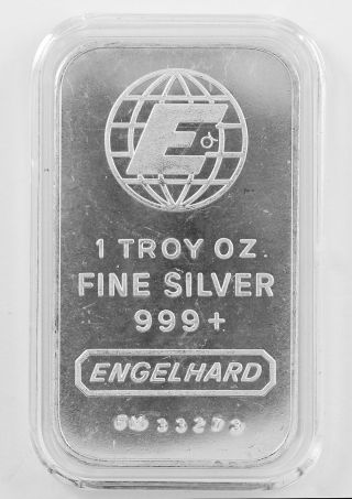 1 Oz Silver Bullion,  Engelhard (1 Troy Ounce 999+ Fine Silver) - 800 photo