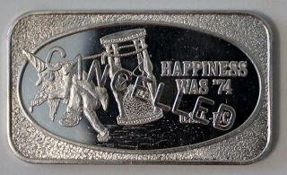 Ussc Happiness Was 74 Cancelled Canceled Silver Art Collectable.  999 Silver Bar photo