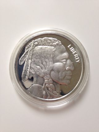 1 Troy Ounce.  999 Fine Silver Indian Head Round photo