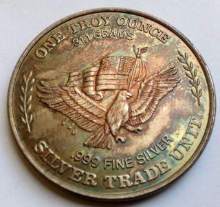 1981 One Troy Oz. , .  999 Fine Silver Trade Unit,  Silver Round photo