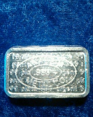 Very Rare Old A - Mark Usvi 1oz Silver Art Bar - With Oval Anaheim Metal Co Logo photo