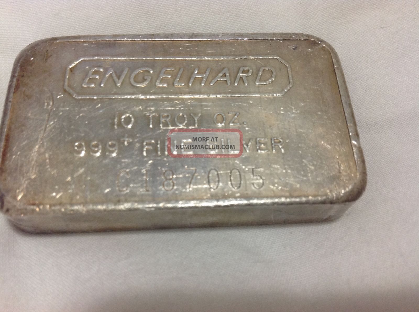 Engelhard 10 oz silver bar serial number c1404864 - sexigain