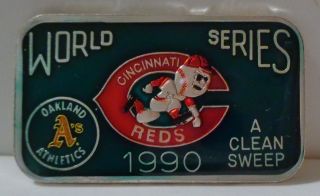 1990 Cincinnati Reds Mlb.  999 Silver Art Bar Enamel Collectable Ultra Rare photo
