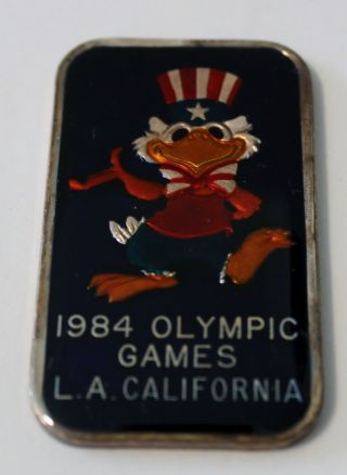 Sam 1984 Olympic La California Enamel Art Collectable.  999 Silver Bar photo