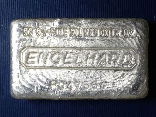 Engelhard,  Poured 10 Troy Oz.  999 Fine Silver Art Bar 1979 photo