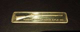 1977 - Robbins And Lawrence Rifle - 1 Ounce.  925 Silver Bar - Rare photo