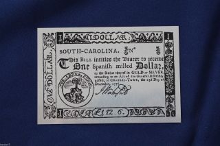 1977 South Carolina One Dollar 1776 Sterling Silver Note Franklin E3465 photo