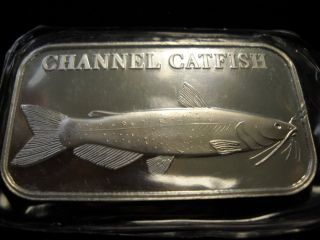 Channel Catfish 1 Oz.  999 Silver Bar photo